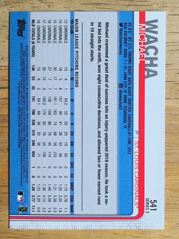 2019 Topps #541 Michael Wacha