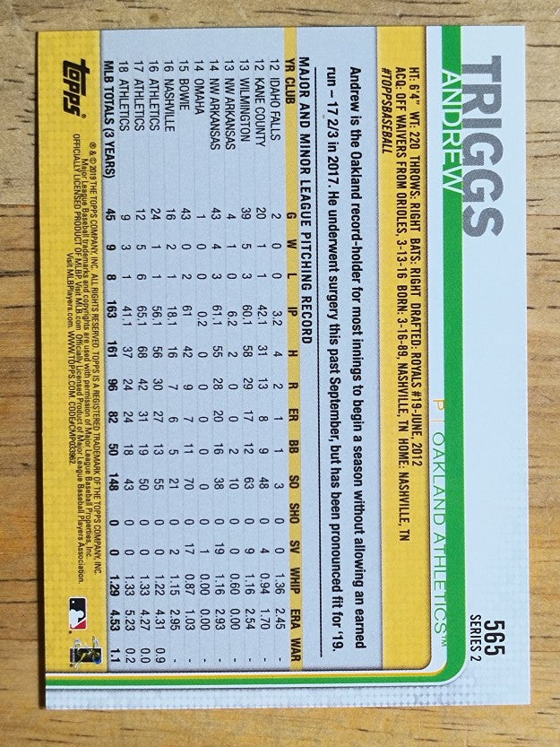 2019 Topps #565 Andrew Triggs