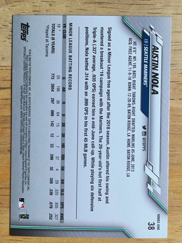 2020 Topps #38 Austin Nola RC