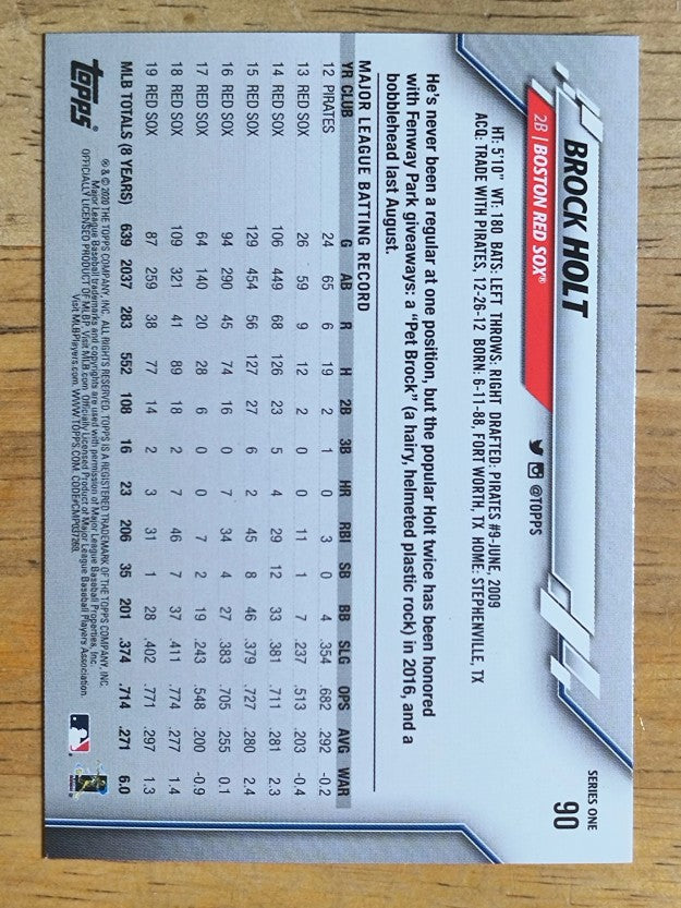 2020 Topps #90 Brock Holt