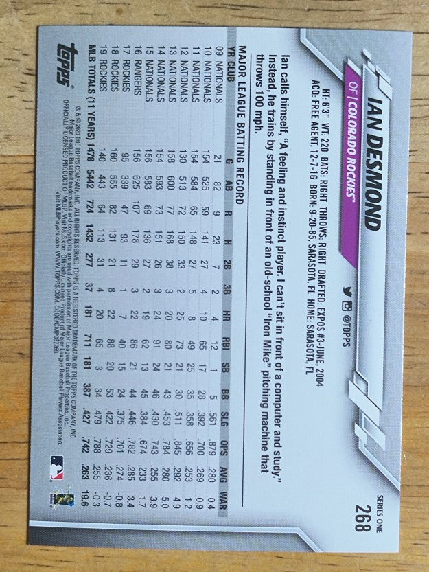 2020 Topps #268 Ian Desmond