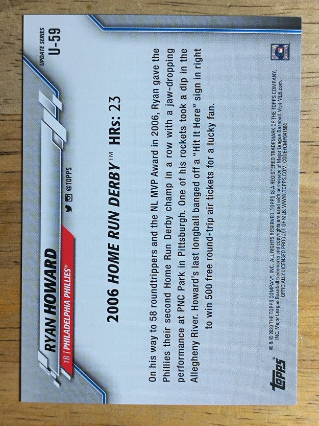 2020 Topps Update #U59 Ryan Howard HRD
