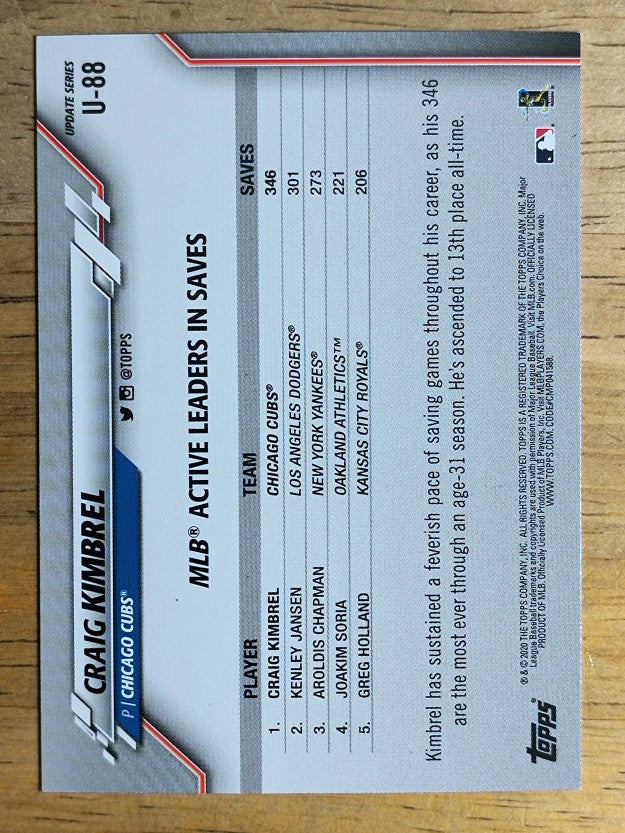 2020 Topps Update #U88 Craig Kimbrel