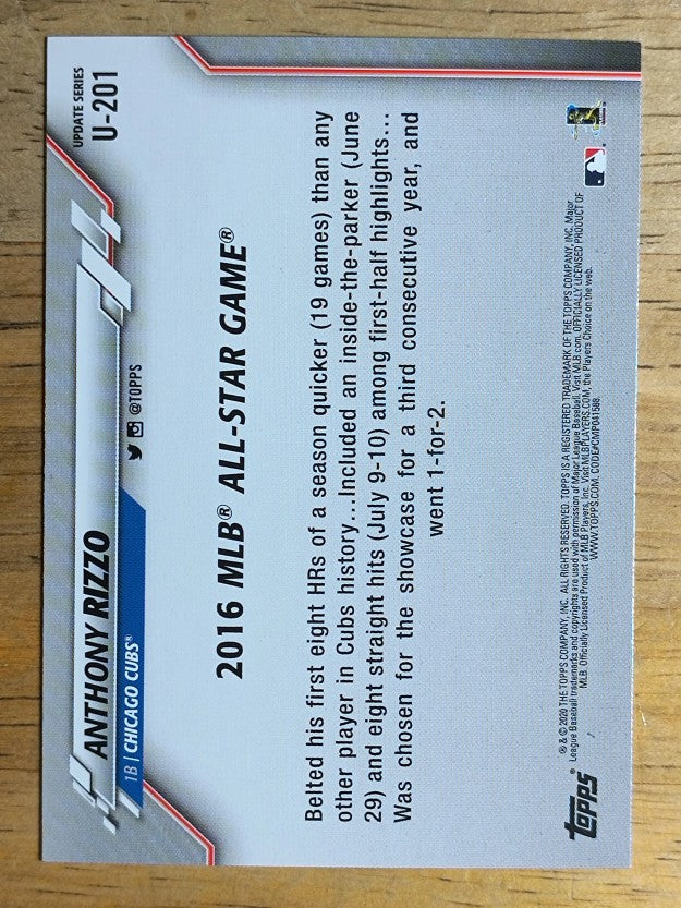 2020 Topps Update #U201 Anthony Rizzo AS