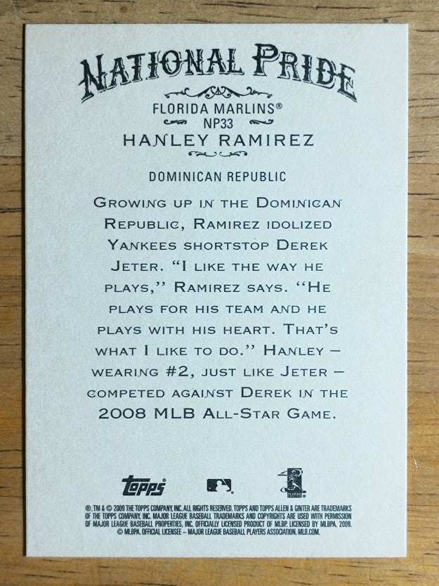 2009 Topps Allen and Ginter National Pride #NP33 Hanley Ramirez