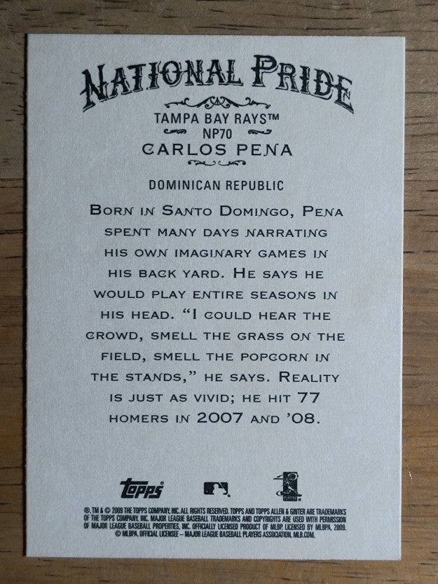 2009 Topps Allen and Ginter National Pride #NP70 Carlos Pena
