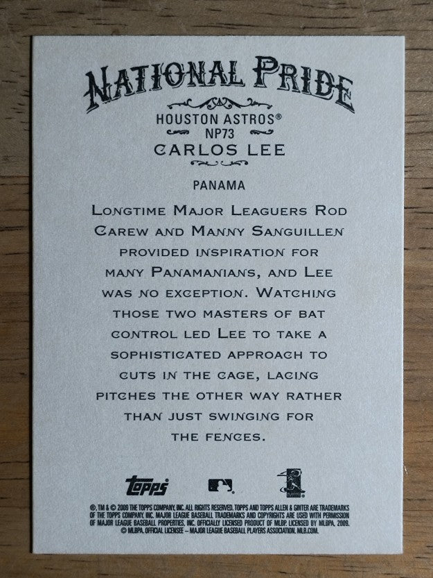 2009 Topps Allen and Ginter National Pride #NP73 Carlos Lee