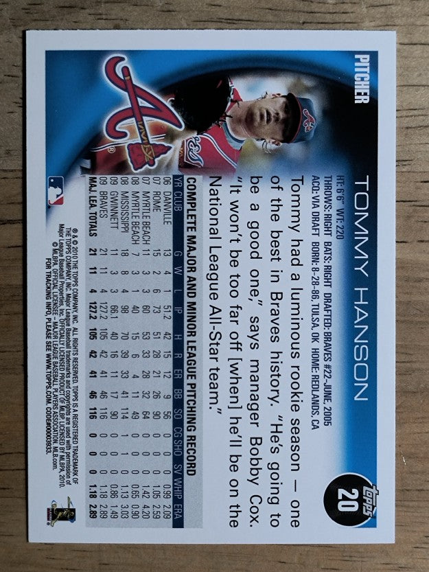 2010 Topps #20A Tommy Hanson
