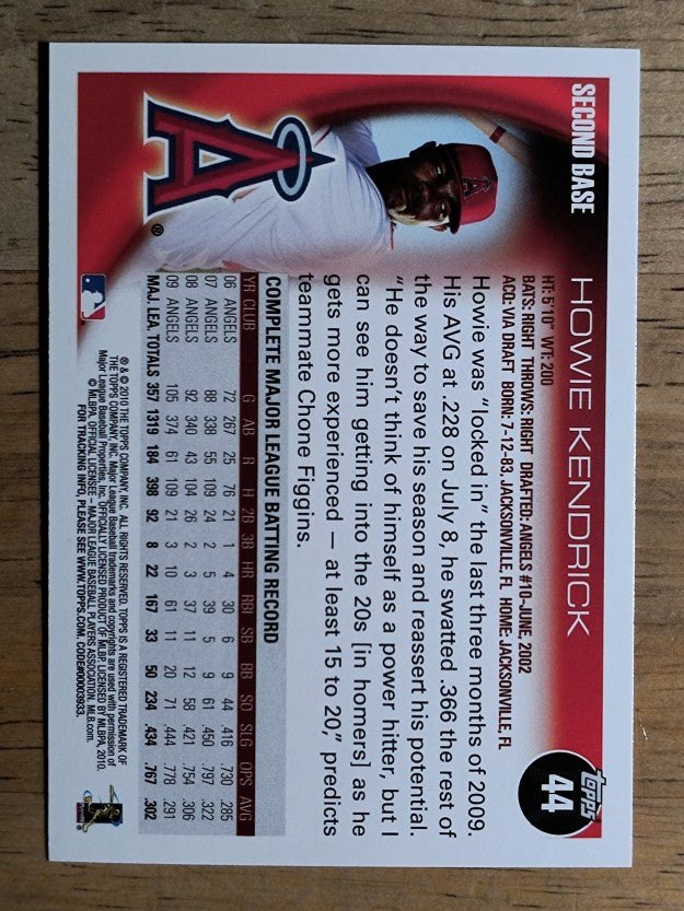 2010 Topps #44 Howie Kendrick