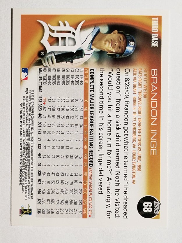 2010 Topps #68 Brandon Inge
