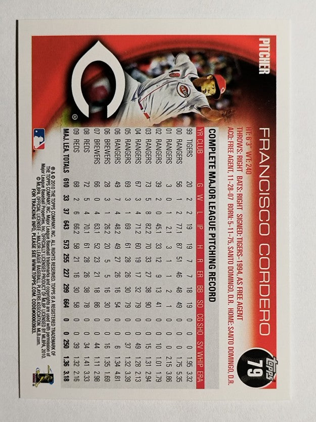 2010 Topps #79 Francisco Cordero