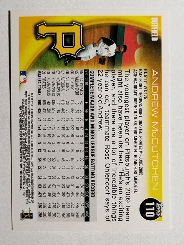 2010 Topps #110A Andrew McCutchen