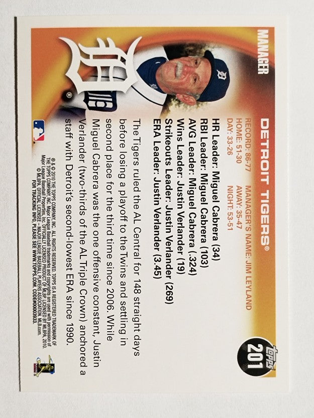 2010 Topps #201 Detroit Tigers