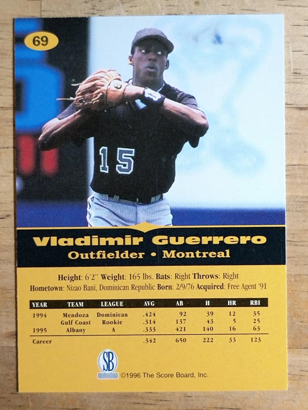 1996-97 Score Board All Sport PPF #69 Vladimir Guerrero