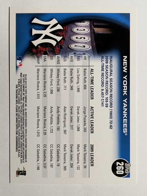 2010 Topps #260 New York Yankees