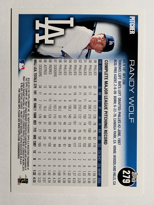 2010 Topps #279 Randy Wolf