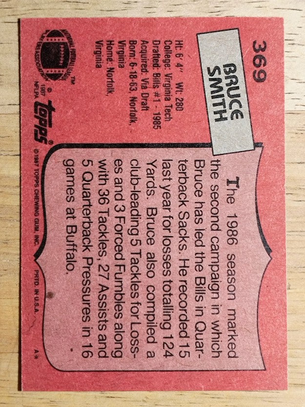 1987 Topps #369 Bruce Smith