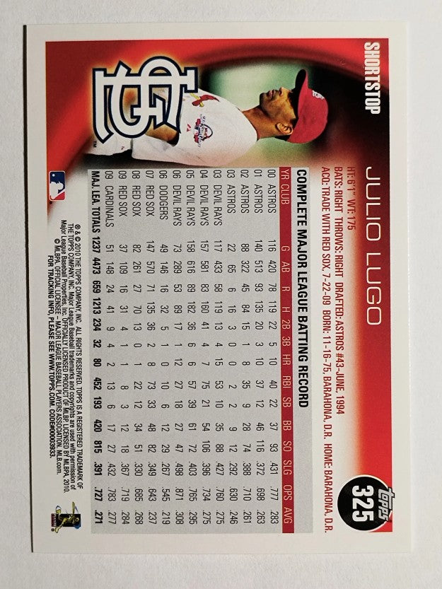 2010 Topps #325 Julio Lugo