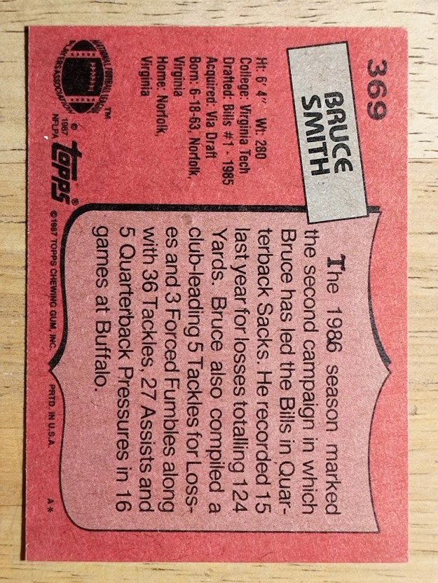 1987 Topps #369 Bruce Smith