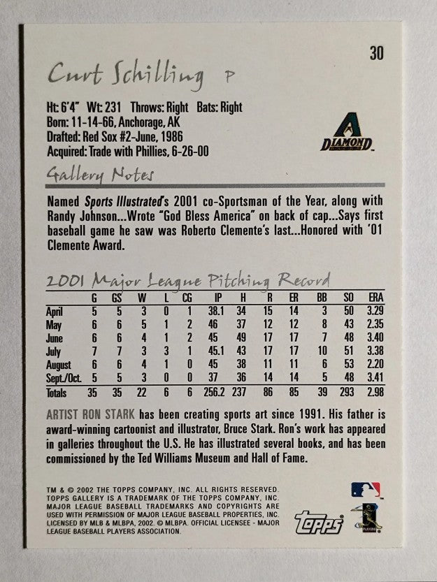 2002 Topps Gallery #30 Curt Schilling