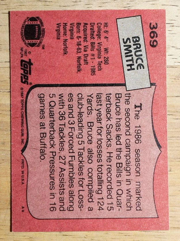 1987 Topps #369 Bruce Smith