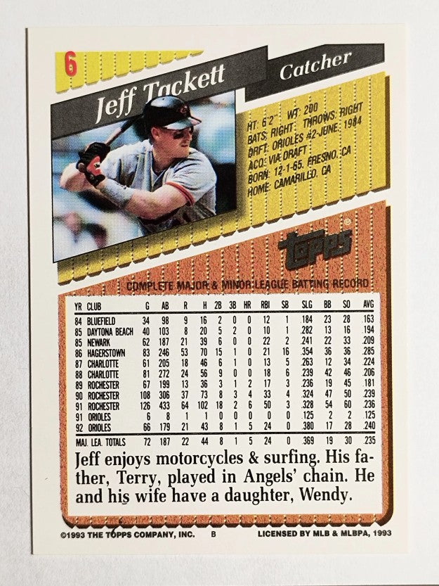 1993 Topps Gold #6 Jeff Tackett
