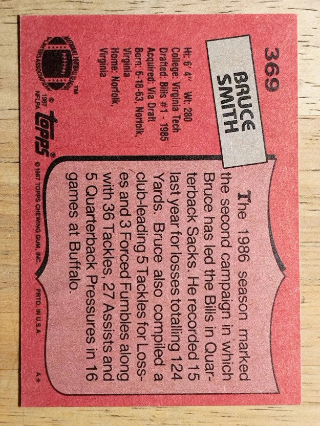 1987 Topps #369 Bruce Smith
