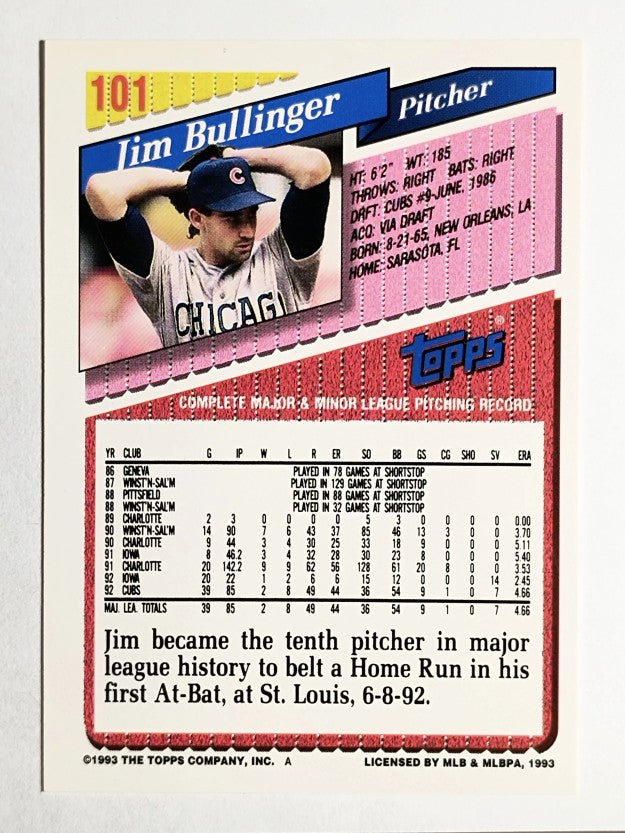 1993 Topps Gold #101 Jim Bullinger
