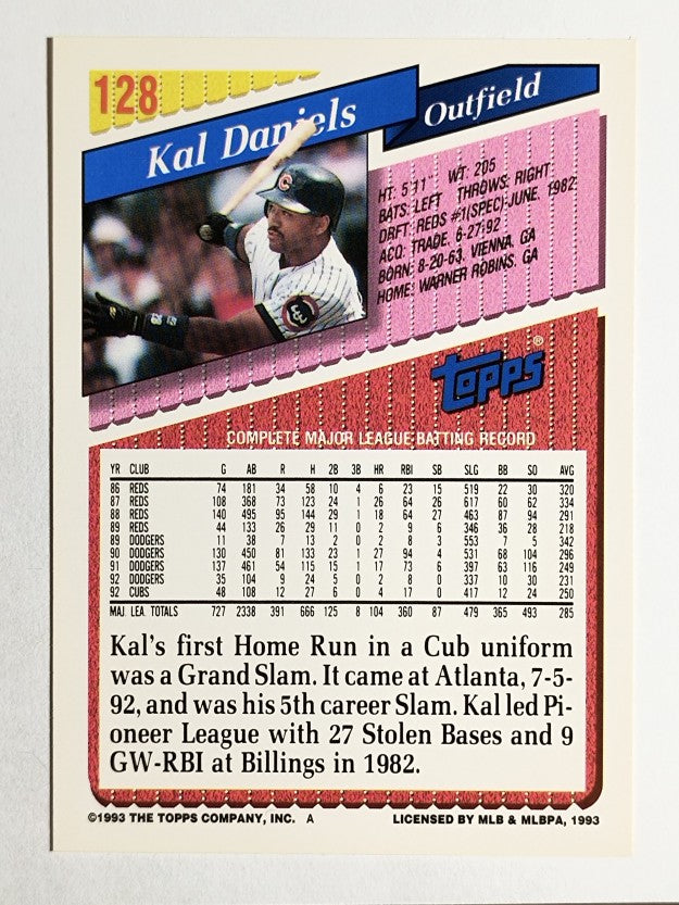 1993 Topps Gold #128 Kal Daniels