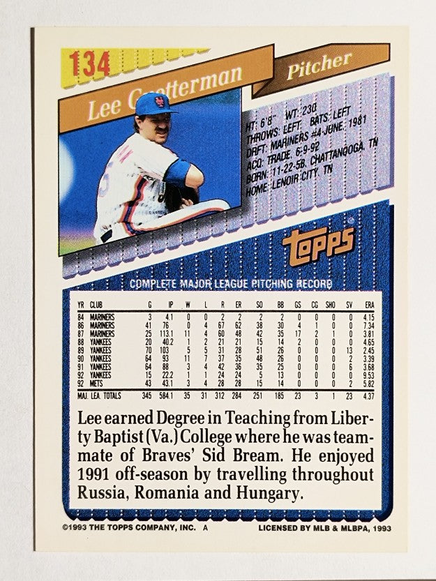 1993 Topps Gold #134 Lee Guetterman