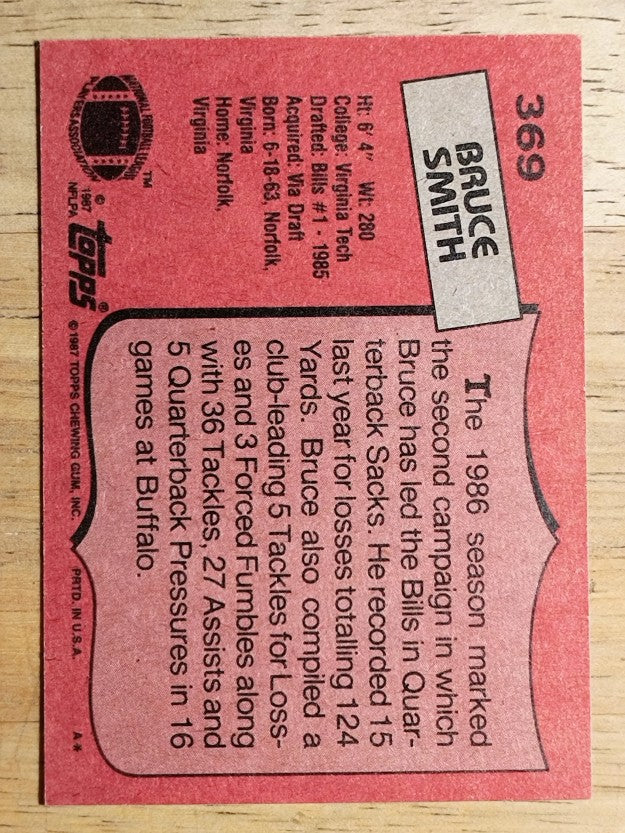 1987 Topps #369 Bruce Smith