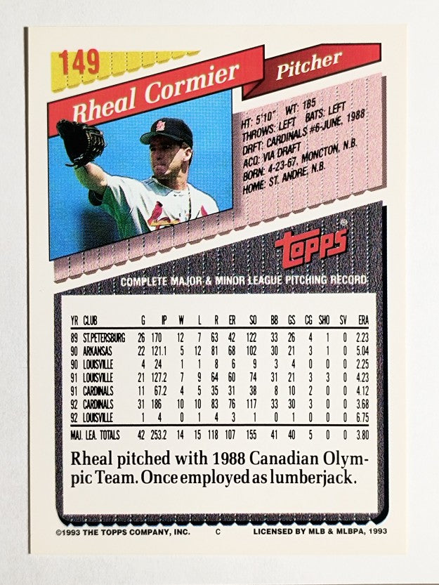 1993 Topps Gold #149 Rheal Cormier