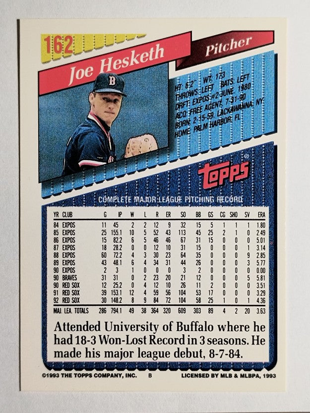 1993 Topps Gold #162 Joe Hesketh