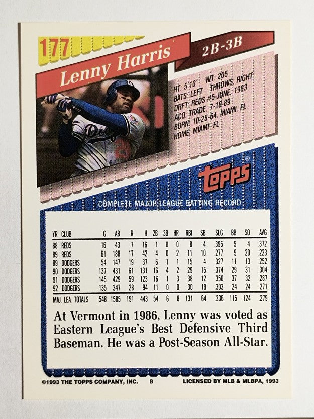 1993 Topps Gold #177 Lenny Harris