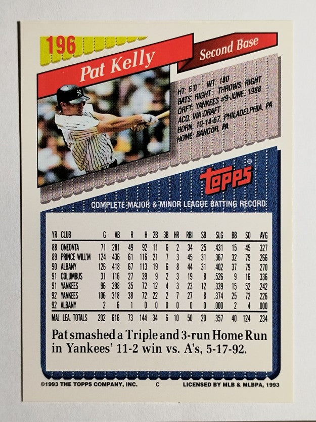 1993 Topps Gold #196 Pat Kelly