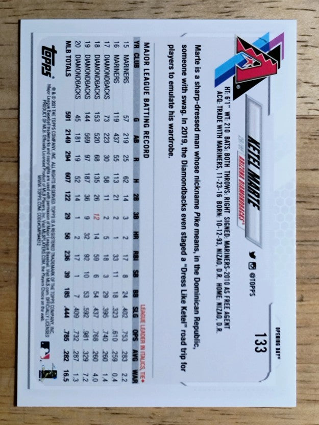 2021 Topps Opening Day #133 Ketel Marte