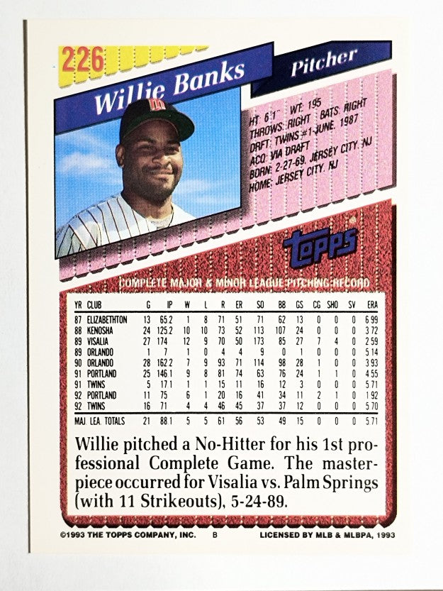 1993 Topps Gold #226 Willie Banks