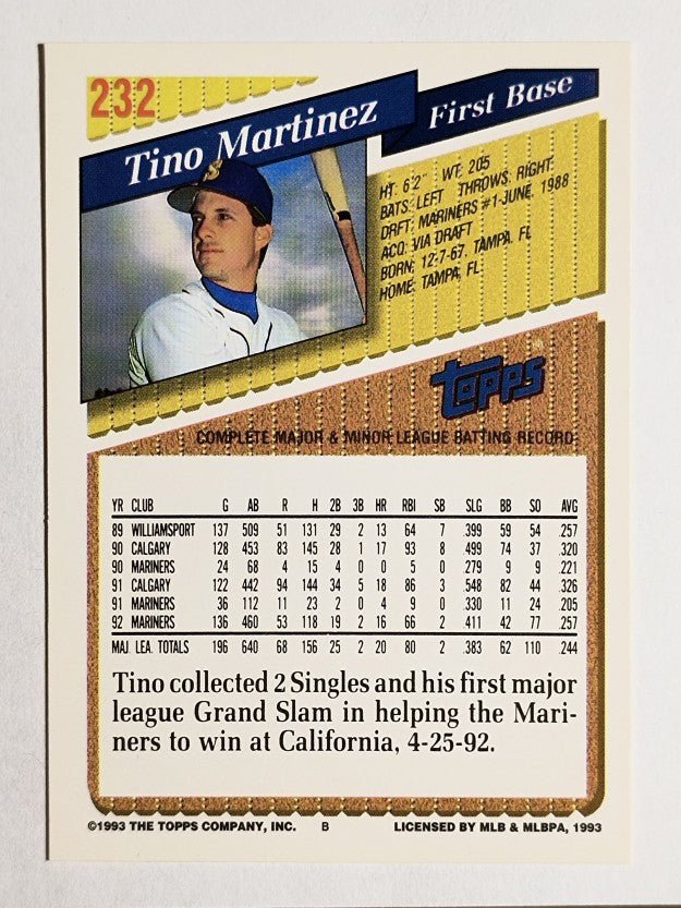 1993 Topps Gold #232 Tino Martinez