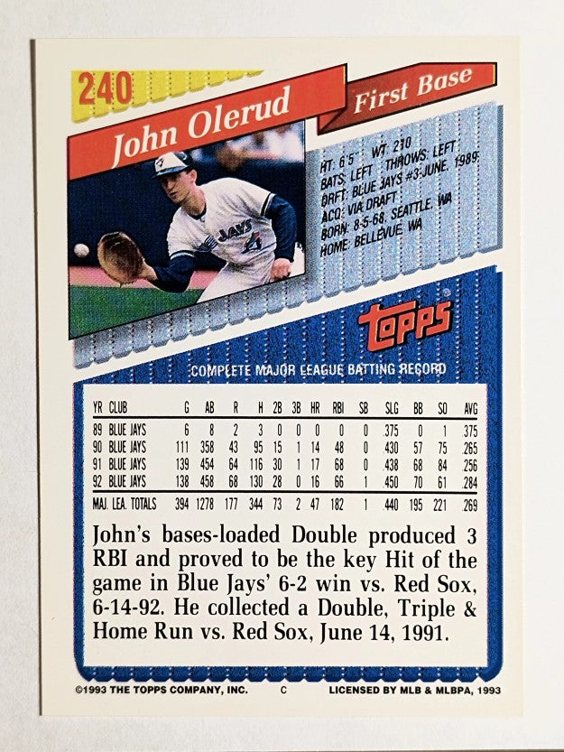 1993 Topps Gold #240 John Olerud
