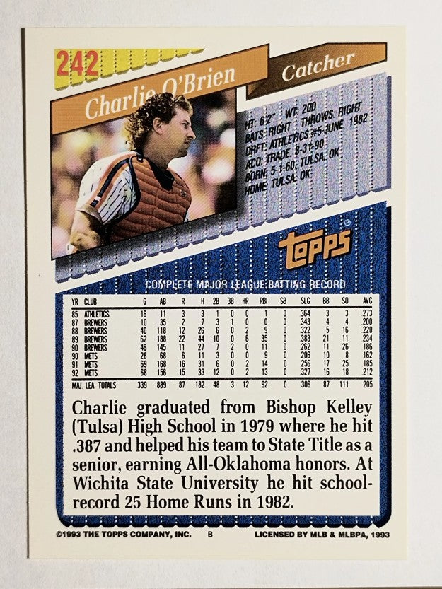 1993 Topps Gold #242 Charlie O'Brien