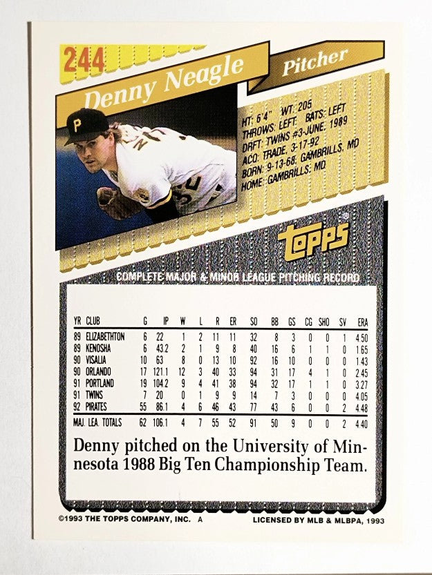 1993 Topps Gold #244 Denny Neagle