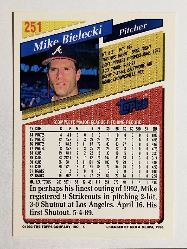 1993 Topps Gold #251 Mike Bielecki