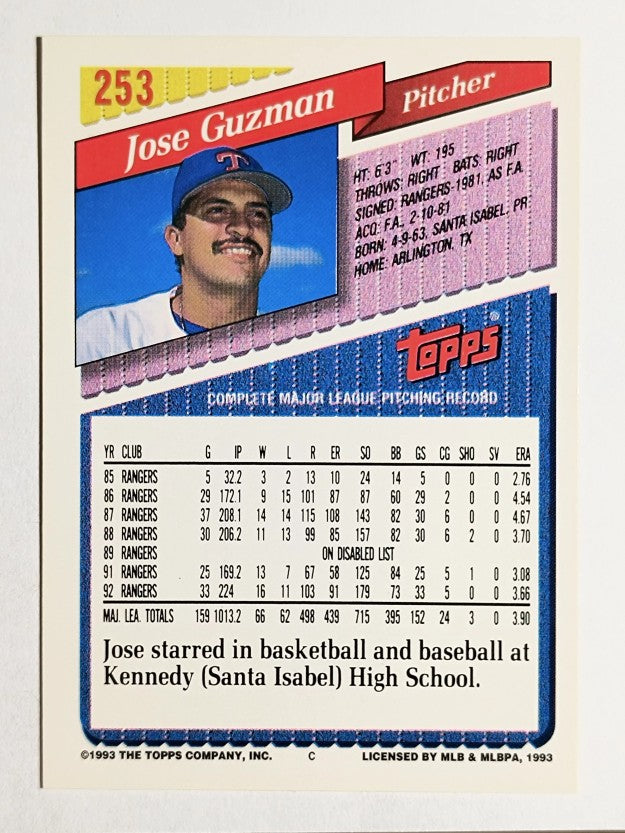 1993 Topps Gold #253 Jose Guzman