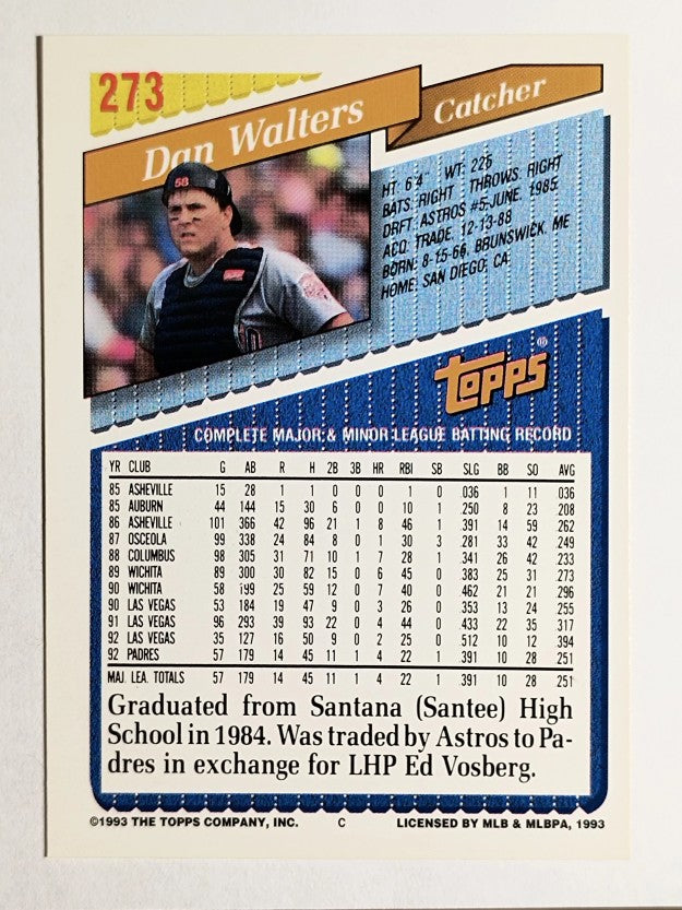 1993 Topps Gold #273 Dan Walters