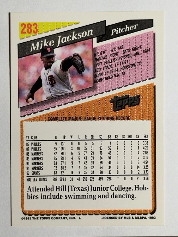 1993 Topps Gold #283 Mike Jackson