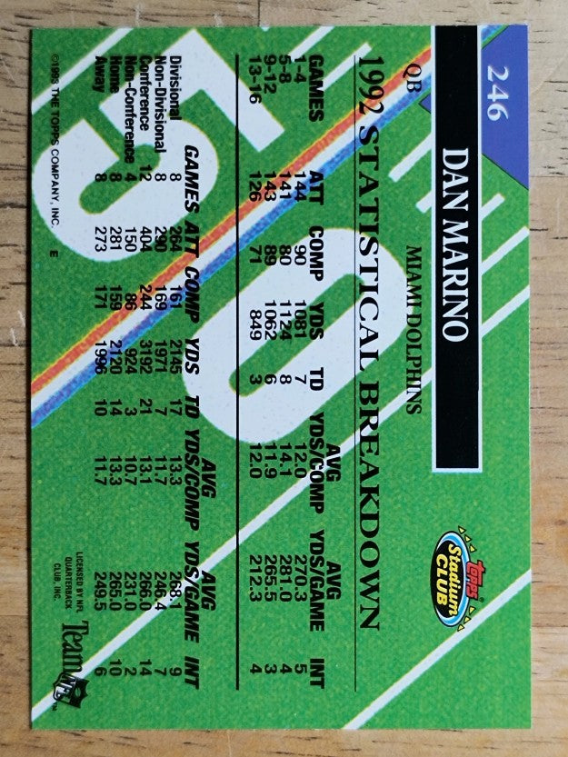 1993 Stadium Club #246 Dan Marino MC