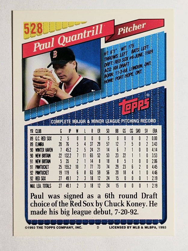 1993 Topps Gold #528 Paul Quantrill