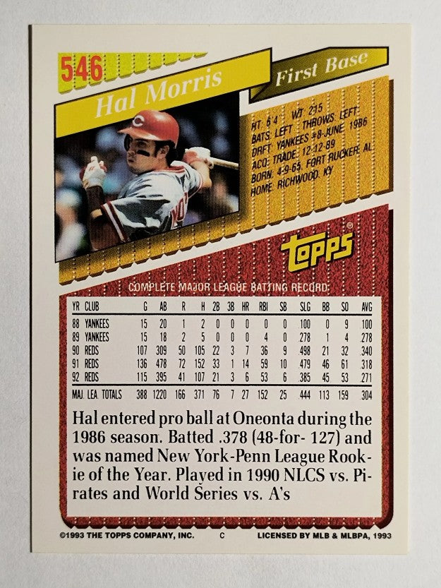 1993 Topps Gold #546 Hal Morris