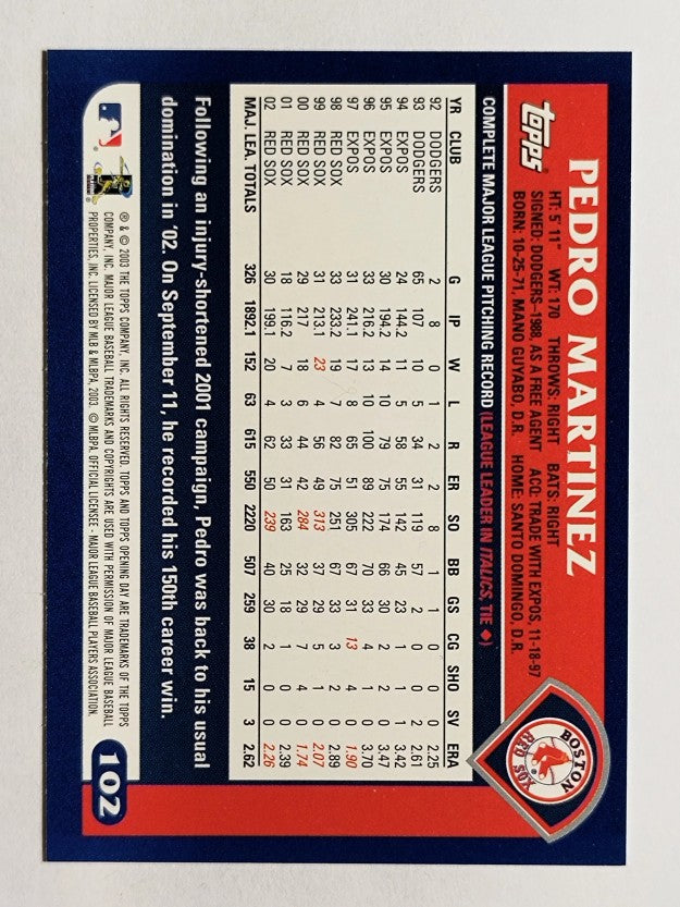 2003 Topps Opening Day #102 Pedro Martinez