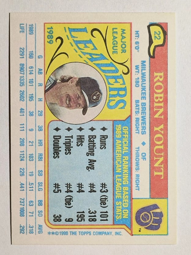 1990 Topps Mini Leaders #22 Robin Yount